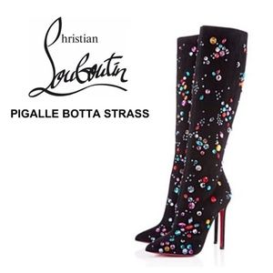 Christian Louboutin Pigalle Botta Strass Knee Boot